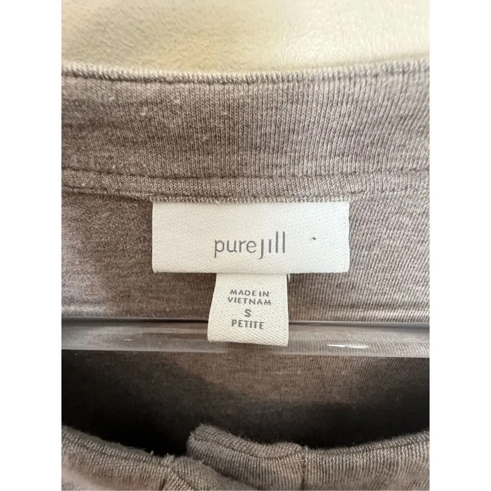 Pure J Jill Soft Cocoa Snap Button Front Knit Heavy Cardigan Coatigan Jacket Sma